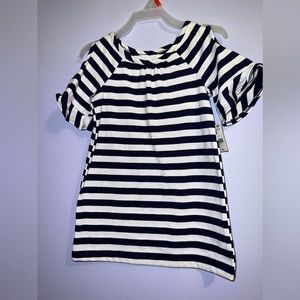 2T white and navy blue casual Dress
